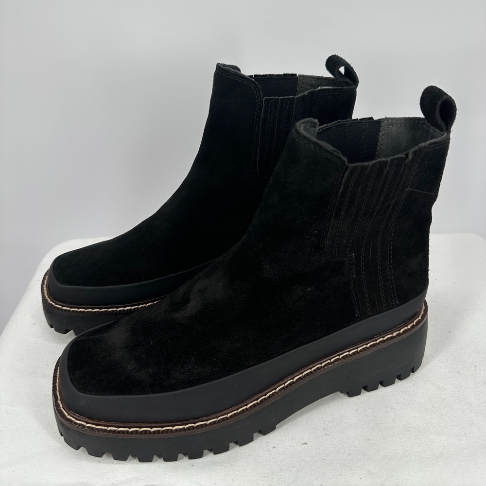 Caslon | Women’s Water Resistant Black Suede Lug Sole Booties